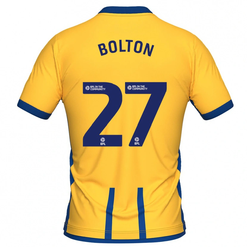 Danxen Criança Camisola Luke Bolton #27 Amarelo Azul Principal 2025/26 Camisa Brasil