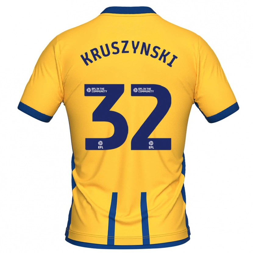 Danxen Criança Camisola Jakub Kruszynski #32 Amarelo Azul Principal 2025/26 Camisa Brasil