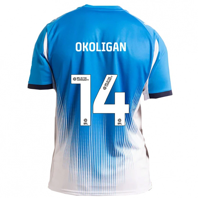 Danxen Criança Camisola Desire Okoligan #14 Azul Branco Principal 2025/26 Camisa Brasil