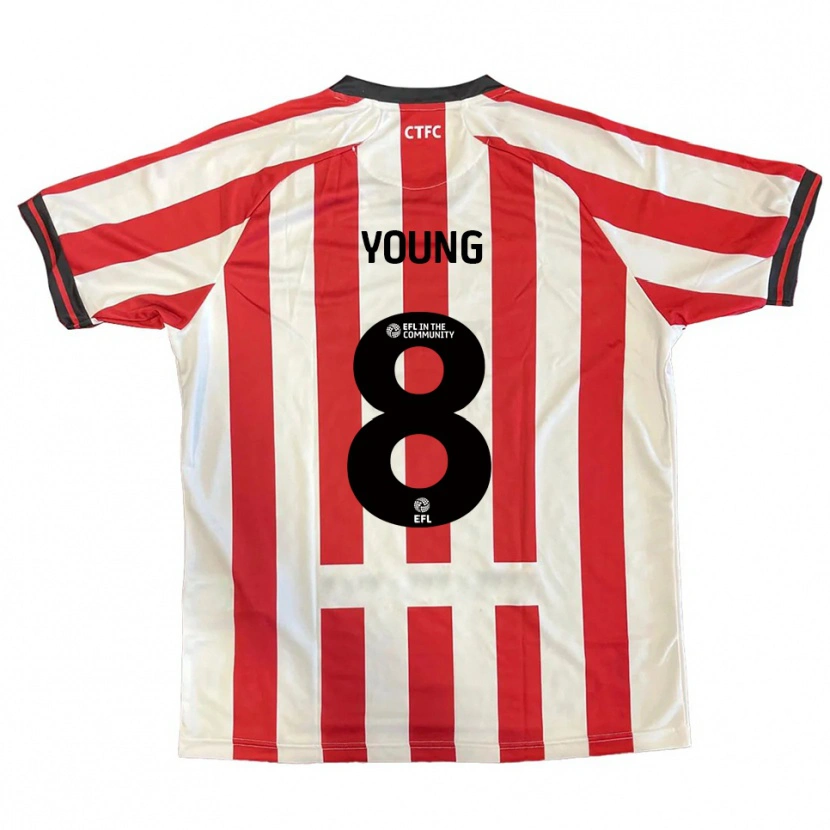 Danxen Criança Camisola Luke Young #8 Vermelho Branco Preto Principal 2025/26 Camisa Brasil