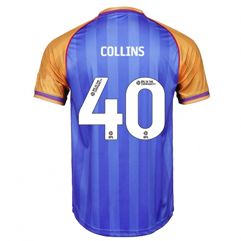 Danxen Criança Camisola Jude Collins #40 Azul Laranja Principal 2025/26 Camisa Brasil