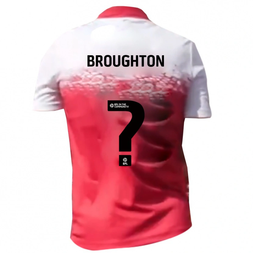 Danxen Criança Camisola Olly Broughton #0 Vermelho Branco Principal 2025/26 Camisa Brasil