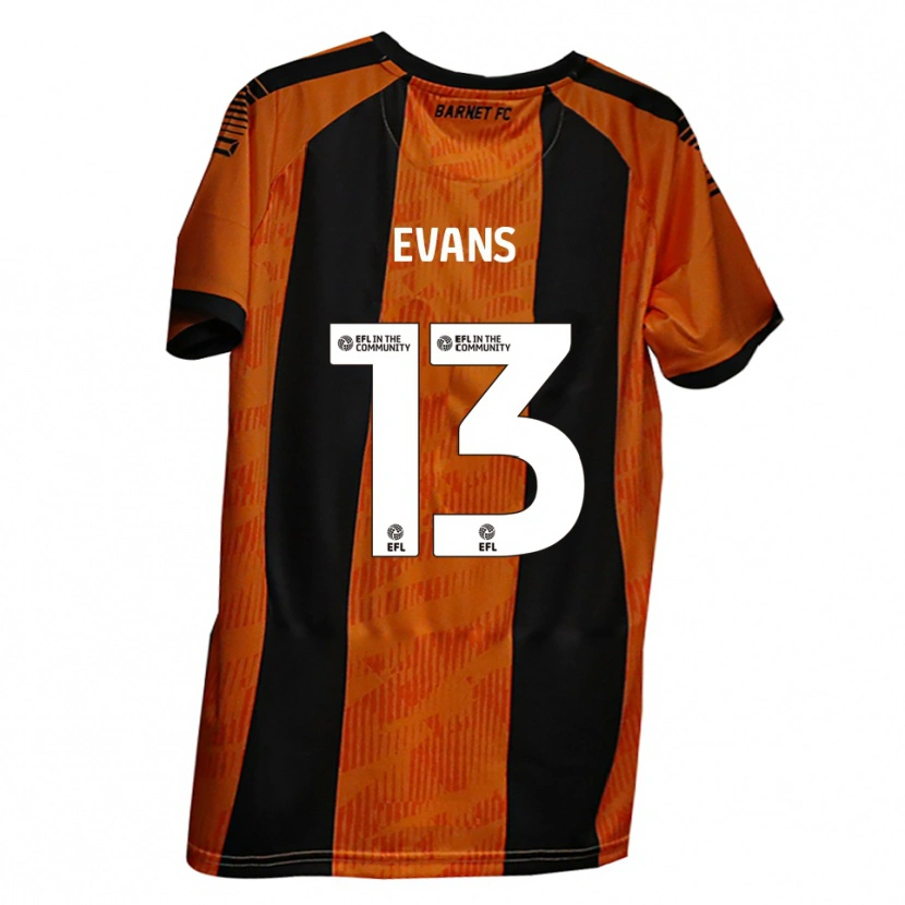 Danxen Criança Camisola Owen Evans #13 Laranja Preto Principal 2025/26 Camisa Brasil