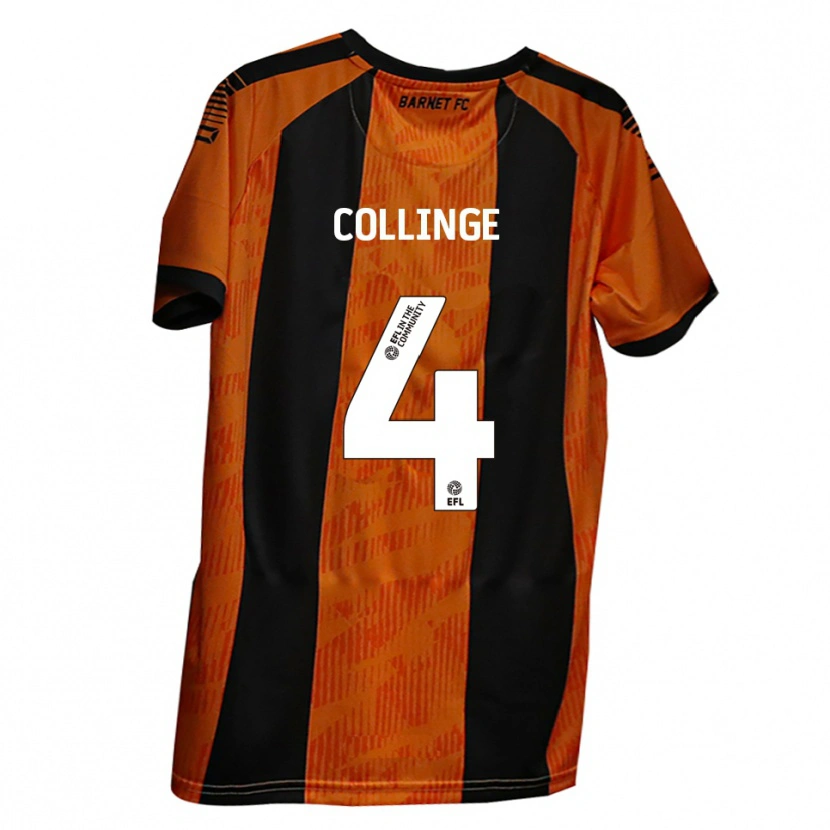 Danxen Criança Camisola Danny Collinge #4 Laranja Preto Principal 2025/26 Camisa Brasil