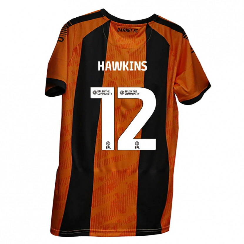 Danxen Criança Camisola Oli Hawkins #12 Laranja Preto Principal 2025/26 Camisa Brasil