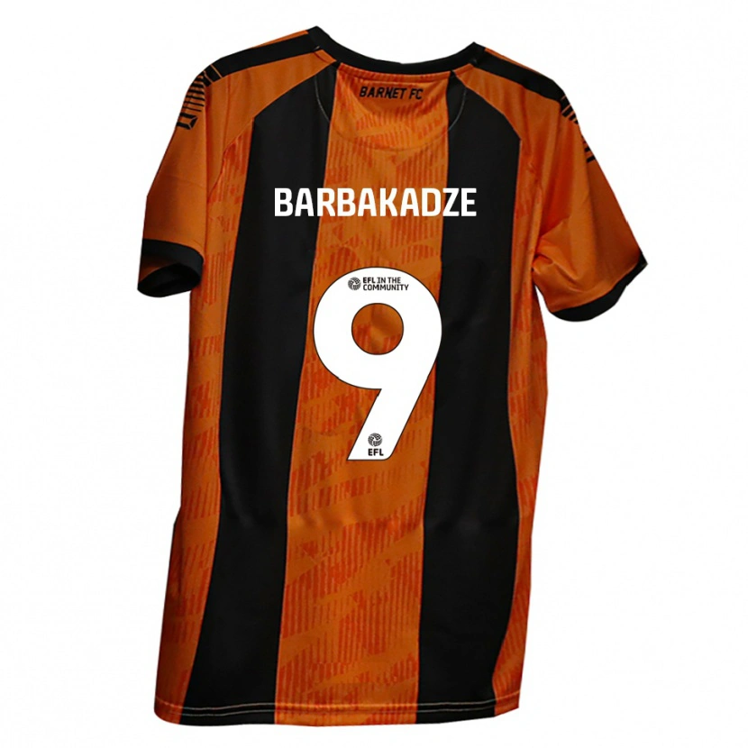 Danxen Criança Camisola David Barbakadze #9 Laranja Preto Principal 2025/26 Camisa Brasil