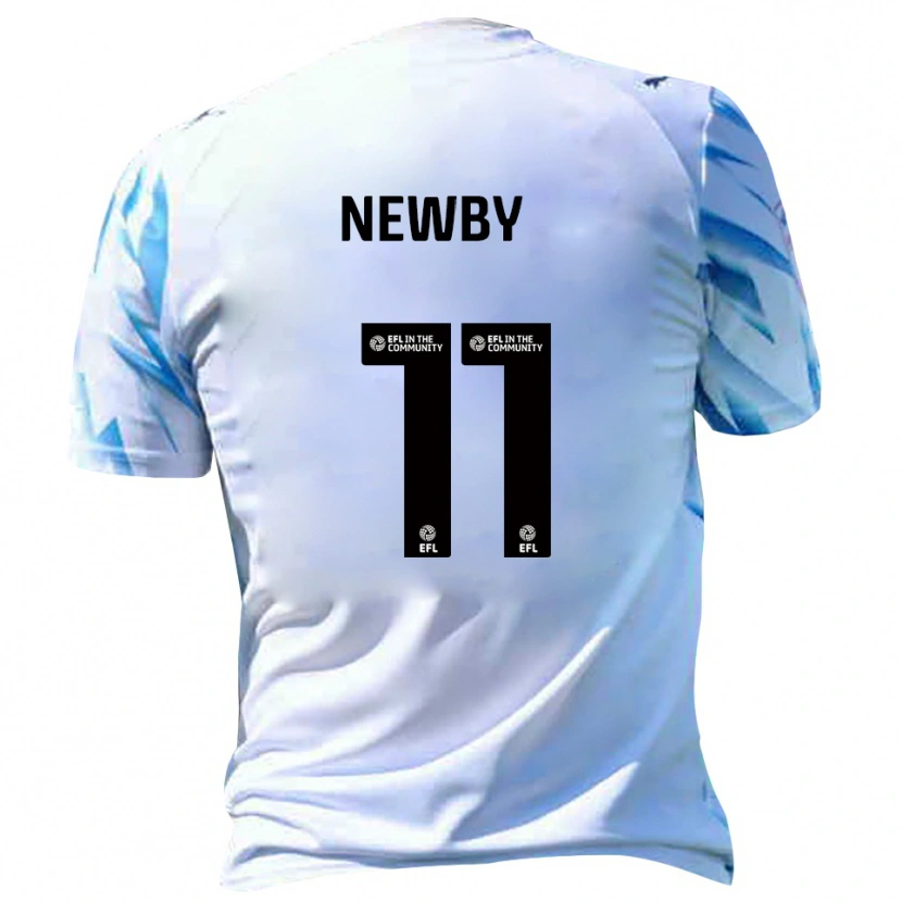 Danxen Criança Camisola Elliot Newby #11 Branco Azul Celeste Principal 2025/26 Camisa Brasil