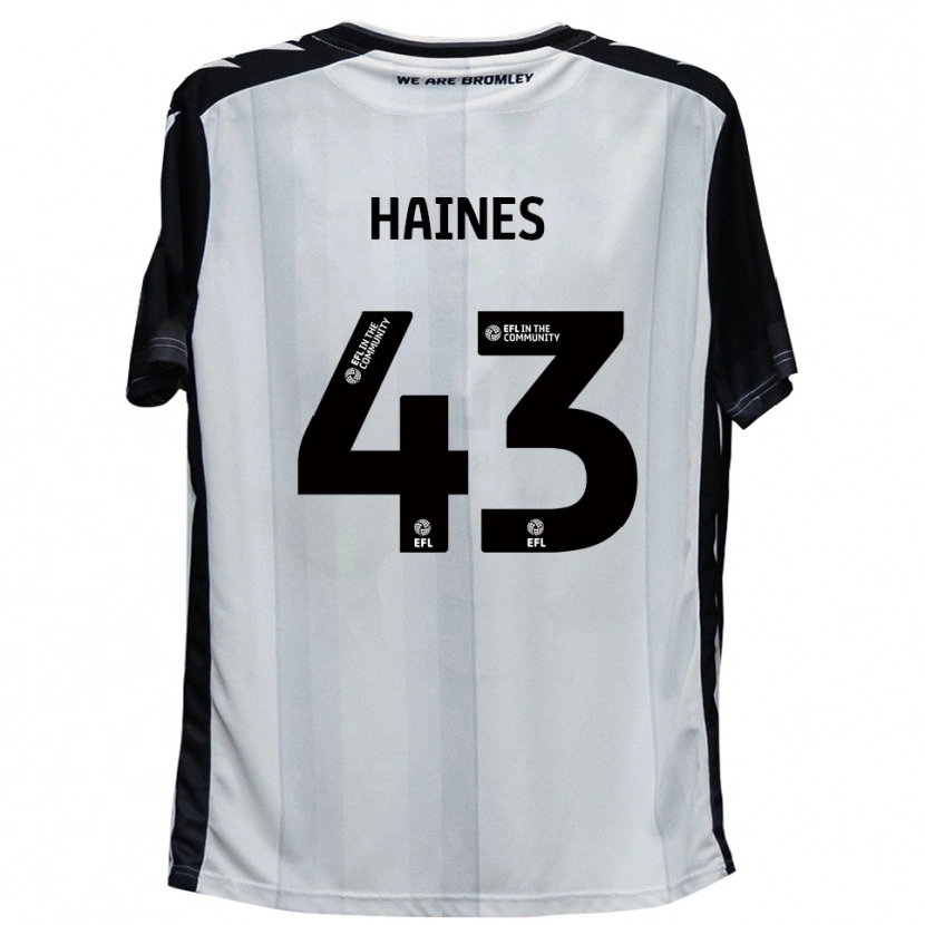 Danxen Criança Camisola Harry Haines #43 Branco Preto Principal 2025/26 Camisa Brasil