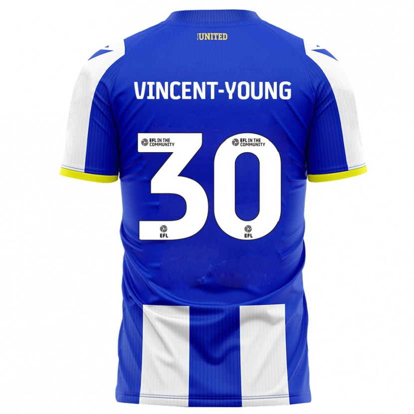 Danxen Criança Camisola Kane Vincent-Young #30 Azul Branco Principal 2025/26 Camisa Brasil