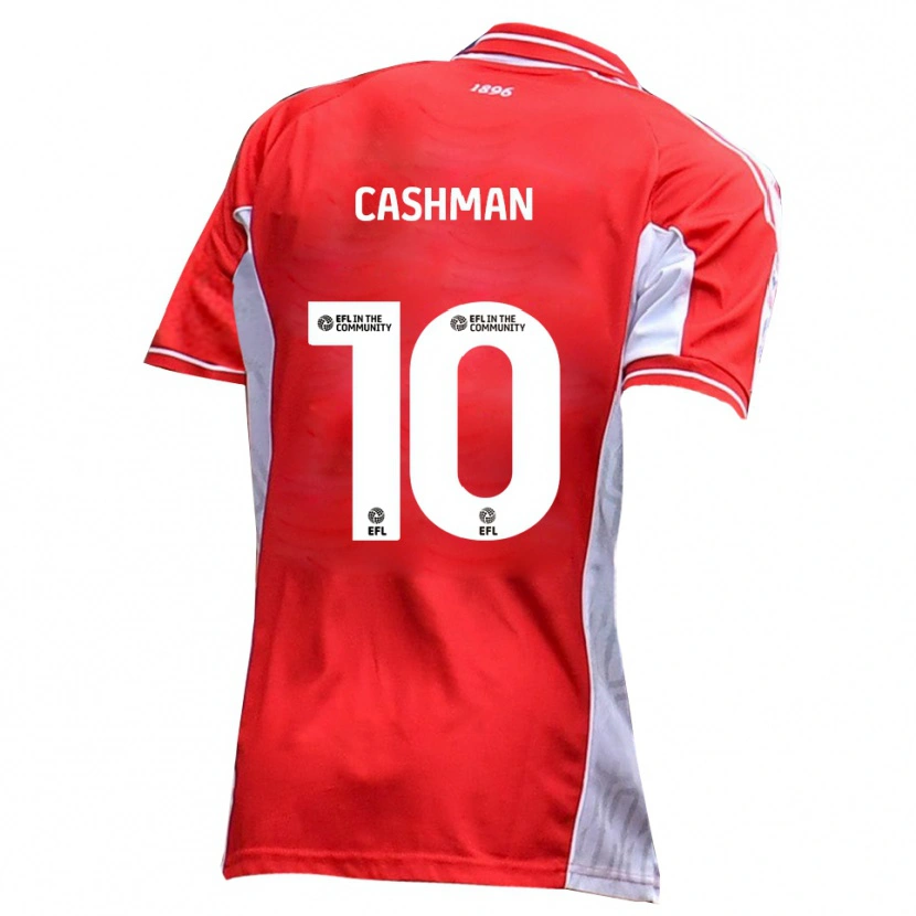 Danxen Criança Camisola Danny Cashman #10 Vermelho Branco Principal 2025/26 Camisa Brasil