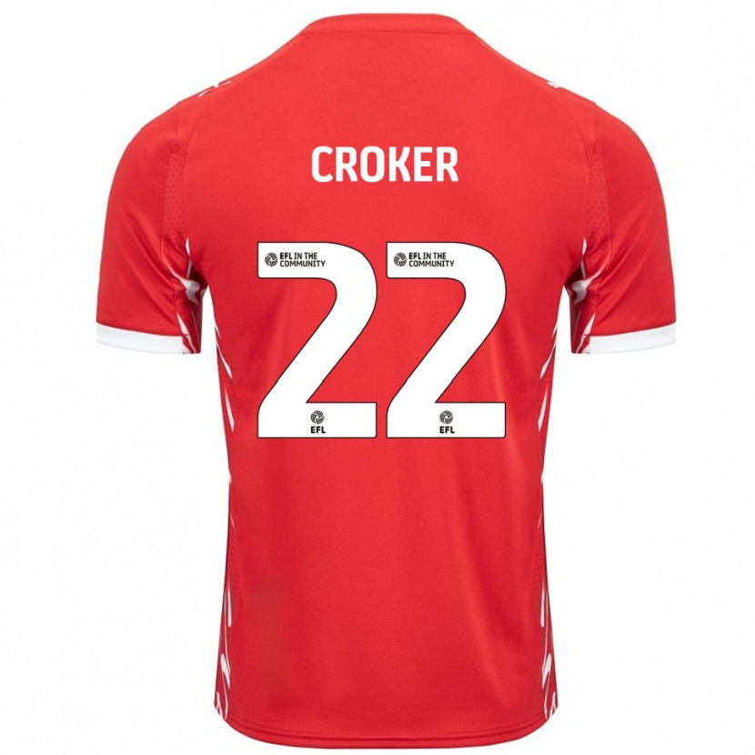 Danxen Criança Camisola Phil Croker #22 Vermelho Branco Principal 2025/26 Camisa Brasil