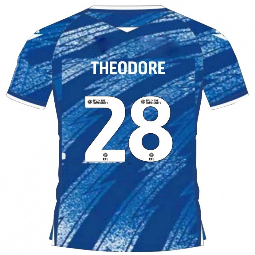 Danxen Criança Camisola Damien Theodore #28 Azul Branco Principal 2025/26 Camisa Brasil