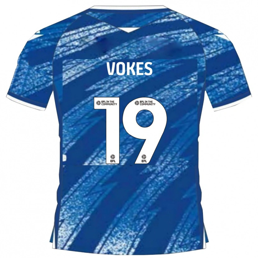 Danxen Criança Camisola Sam Vokes #19 Azul Branco Principal 2025/26 Camisa Brasil