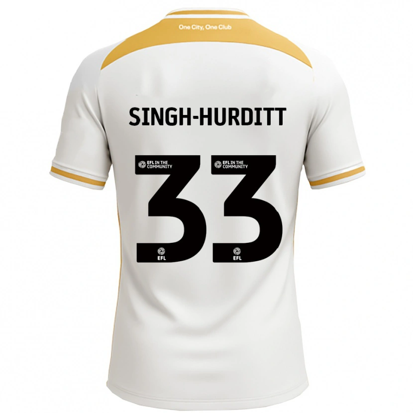 Danxen Criança Camisola Damerai Singh-Hurditt #33 Branco Dourado Principal 2025/26 Camisa Brasil