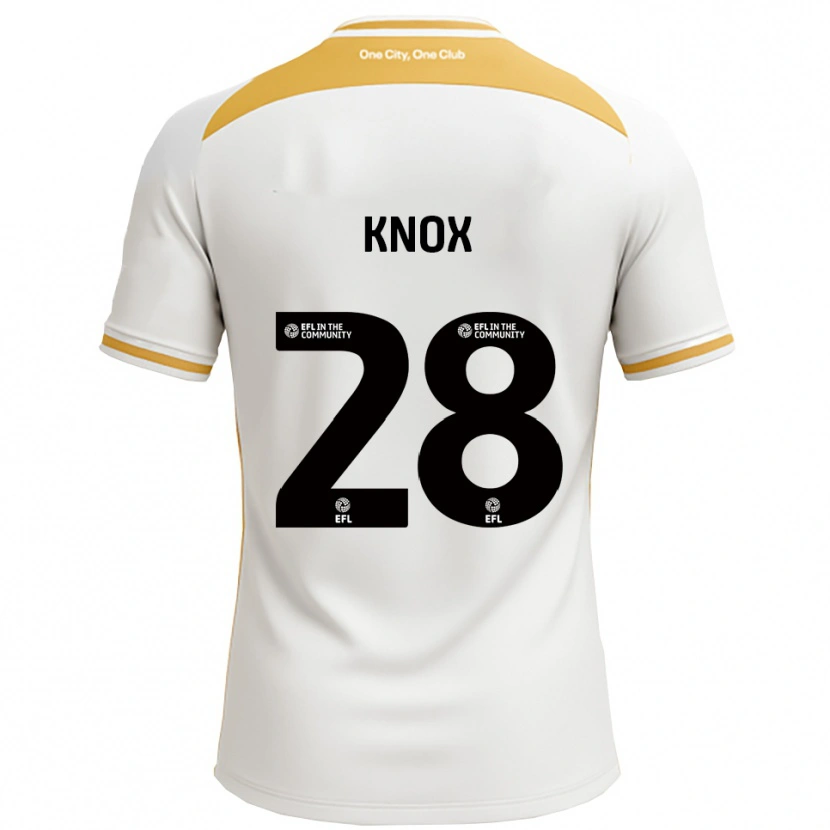 Danxen Criança Camisola Mollie Knox #28 Branco Dourado Principal 2025/26 Camisa Brasil