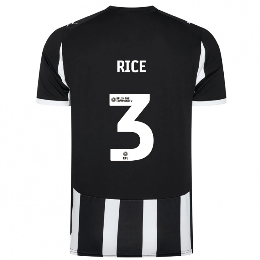 Danxen Criança Camisola Alfie Rice #3 Preto Branco Principal 2025/26 Camisa Brasil