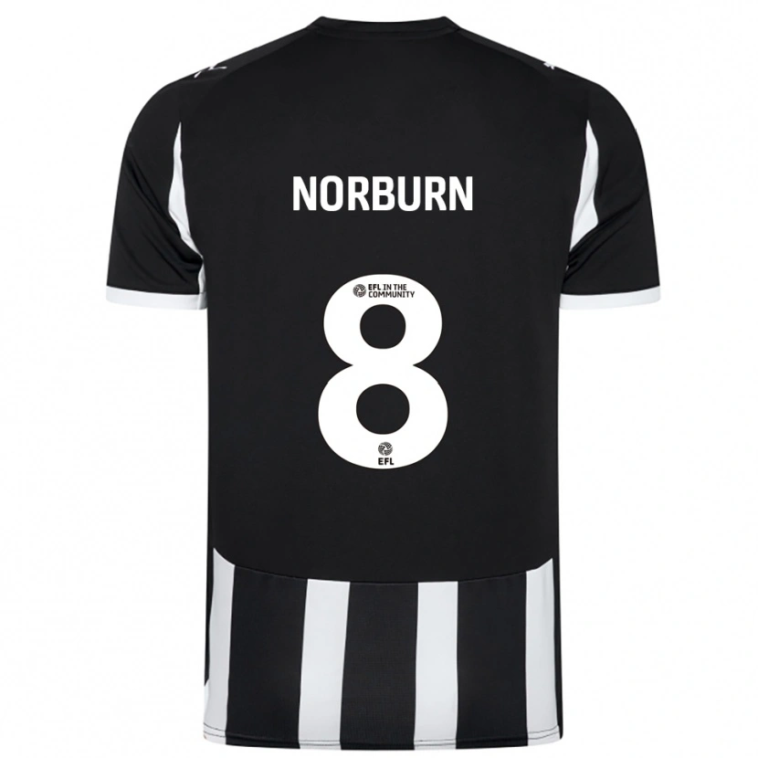 Danxen Criança Camisola Oliver Norburn #8 Preto Branco Principal 2025/26 Camisa Brasil