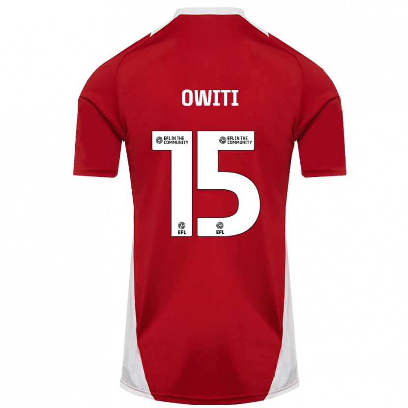 Danxen Criança Camisola Joseph Owiti #15 Vermelho Branco Dourado Principal 2025/26 Camisa Brasil