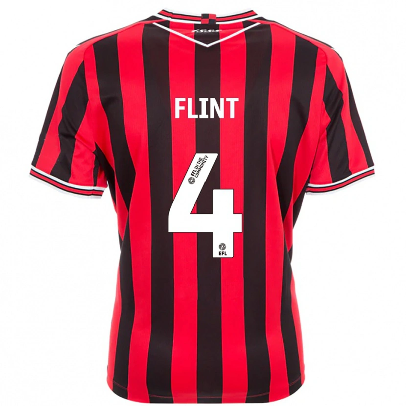 Danxen Criança Camisola Aden Flint #4 Vermelho Preto Principal 2025/26 Camisa Brasil