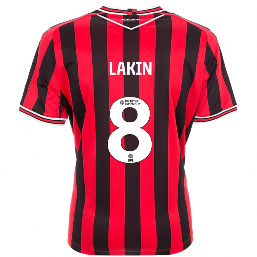 Danxen Criança Camisola Charlie Lakin #8 Vermelho Preto Principal 2025/26 Camisa Brasil