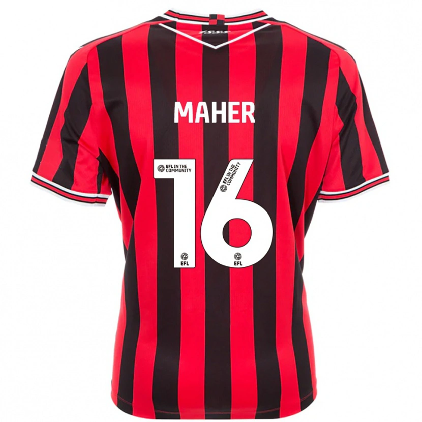 Danxen Criança Camisola Ronan Maher #16 Vermelho Preto Principal 2025/26 Camisa Brasil