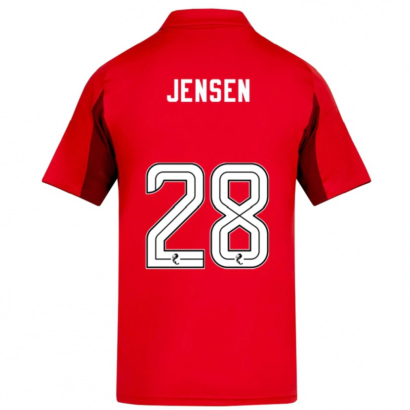 Danxen Criança Camisola Alexander Jensen #28 Vermelho Vinho Principal 2025/26 Camisa Brasil