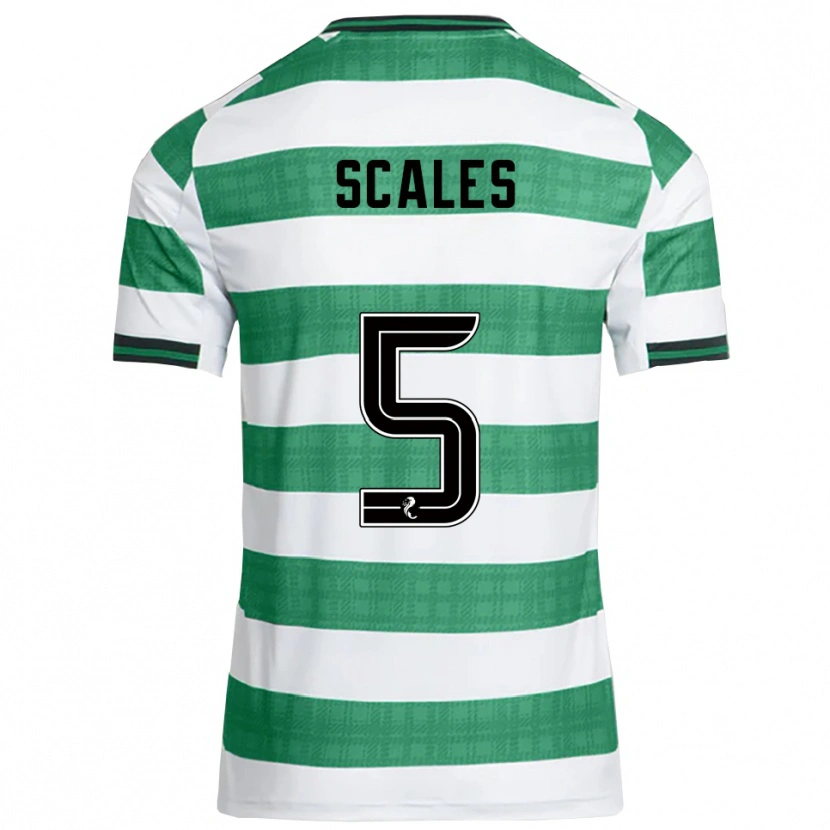 Danxen Criança Camisola Liam Scales #5 Verde Branco Principal 2025/26 Camisa Brasil
