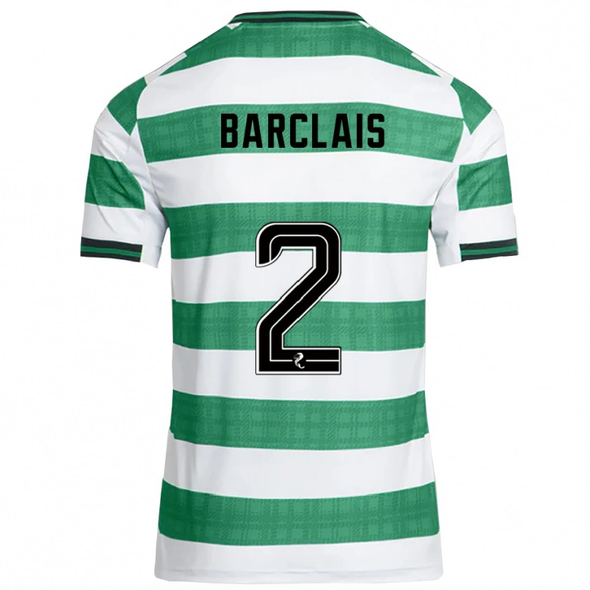 Danxen Criança Camisola Celya Barclais #2 Verde Branco Principal 2025/26 Camisa Brasil