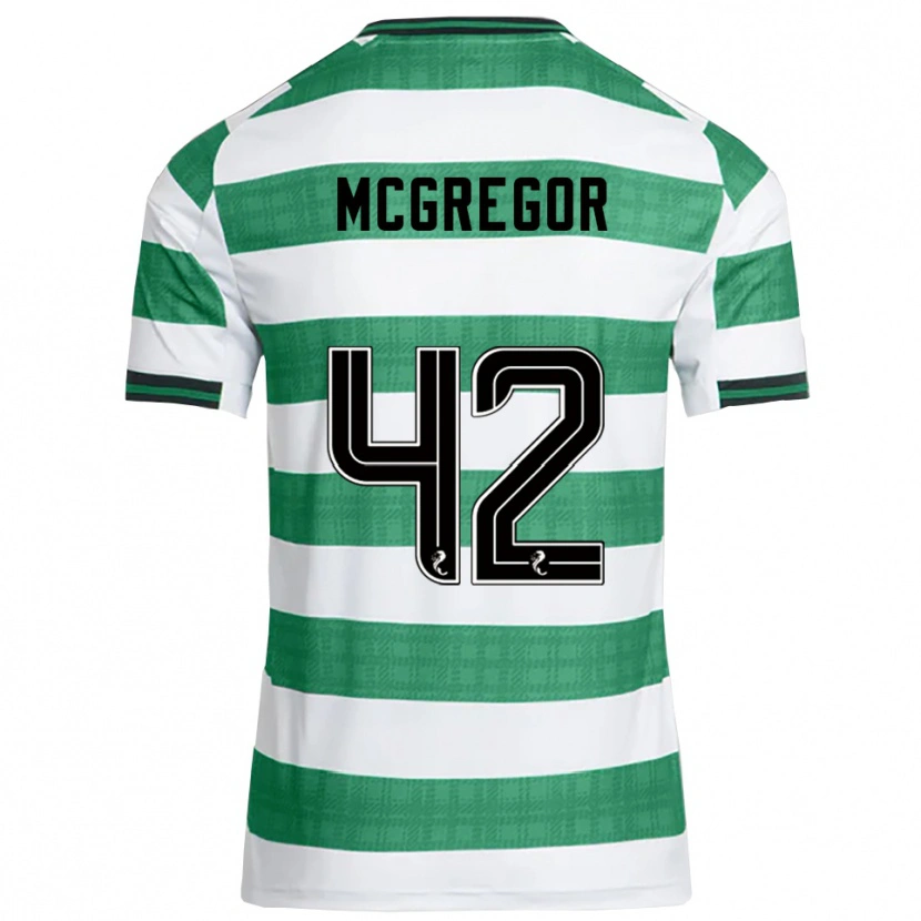Danxen Criança Camisola Callum Mcgregor #42 Verde Branco Principal 2025/26 Camisa Brasil