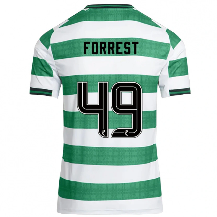 Danxen Criança Camisola James Forrest #49 Verde Branco Principal 2025/26 Camisa Brasil