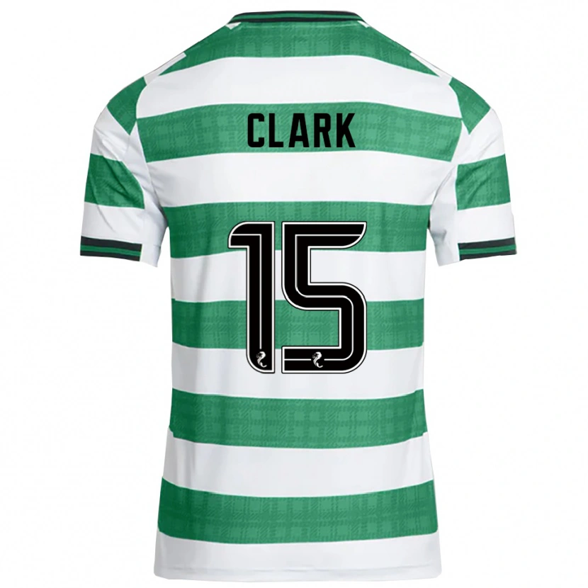 Danxen Criança Camisola Kelly Clark #15 Verde Branco Principal 2025/26 Camisa Brasil
