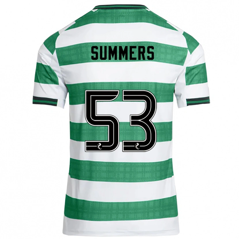 Danxen Criança Camisola Ben Summers #53 Verde Branco Principal 2025/26 Camisa Brasil