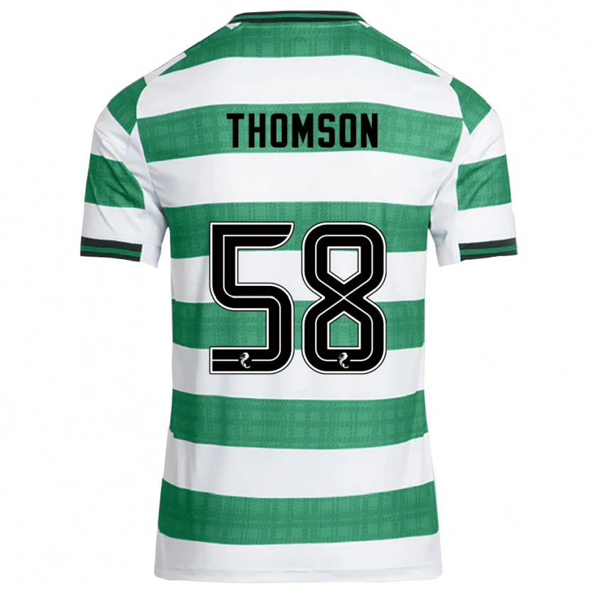 Danxen Criança Camisola Corey Thomson #58 Verde Branco Principal 2025/26 Camisa Brasil