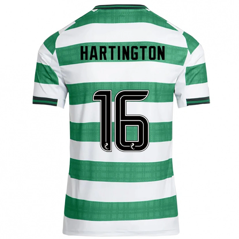 Danxen Criança Camisola Owen Hartington #16 Verde Branco Principal 2025/26 Camisa Brasil