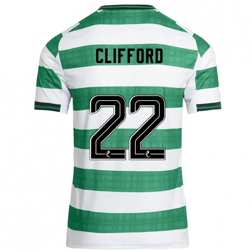 Danxen Criança Camisola Lucy Ashworth-Clifford #22 Verde Branco Principal 2025/26 Camisa Brasil