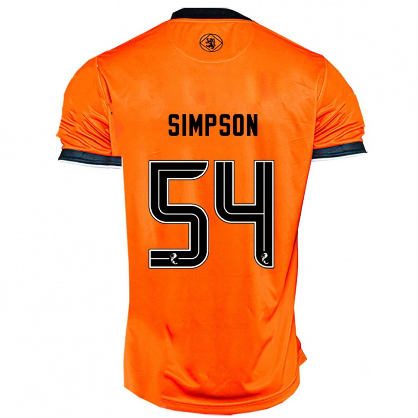 Danxen Criança Camisola Finlay Simpson #54 Laranja Preto Principal 2025/26 Camisa Brasil