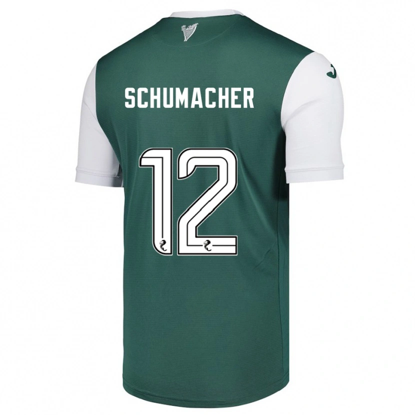 Danxen Criança Camisola Noa Schumacher #12 Verde Branco Principal 2025/26 Camisa Brasil
