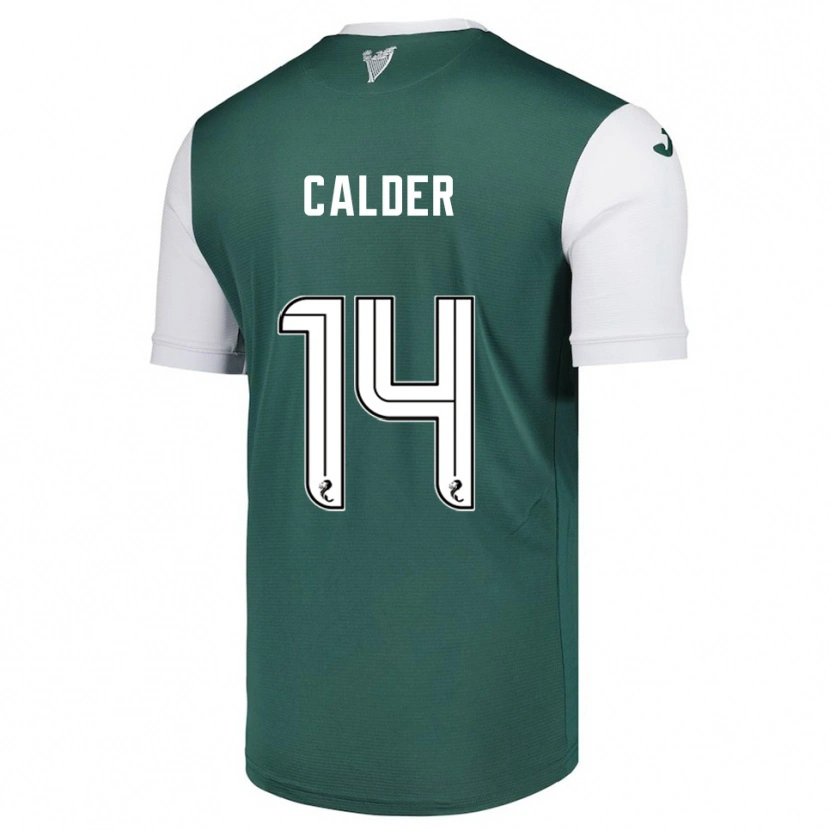 Danxen Criança Camisola Owen Calder #14 Verde Branco Principal 2025/26 Camisa Brasil