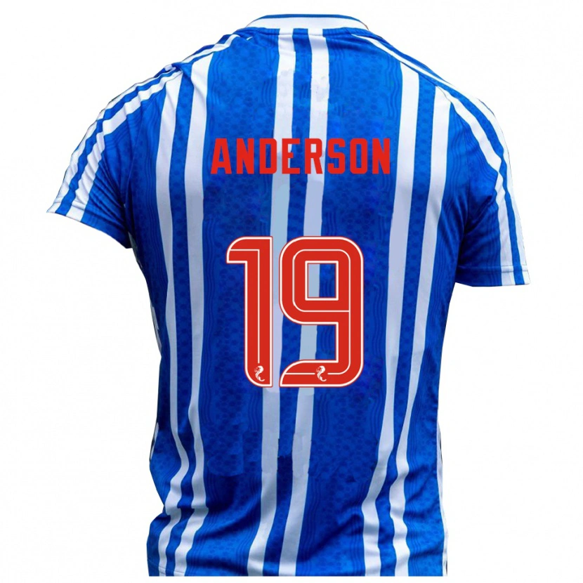 Danxen Criança Camisola Bruce Anderson #19 Azul Branco Principal 2025/26 Camisa Brasil
