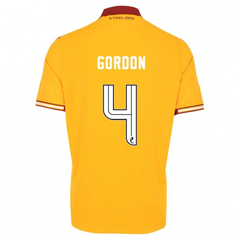 Danxen Criança Camisola Liam Gordon #4 Amarelo Vinho Principal 2025/26 Camisa Brasil