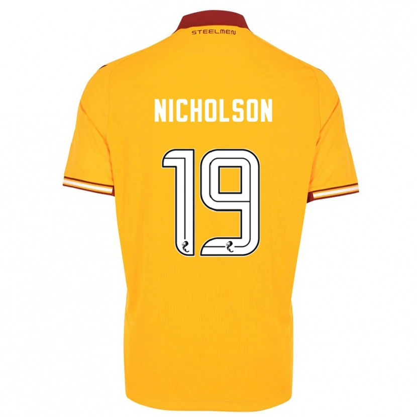 Danxen Criança Camisola Sam Nicholson #19 Amarelo Vinho Principal 2025/26 Camisa Brasil