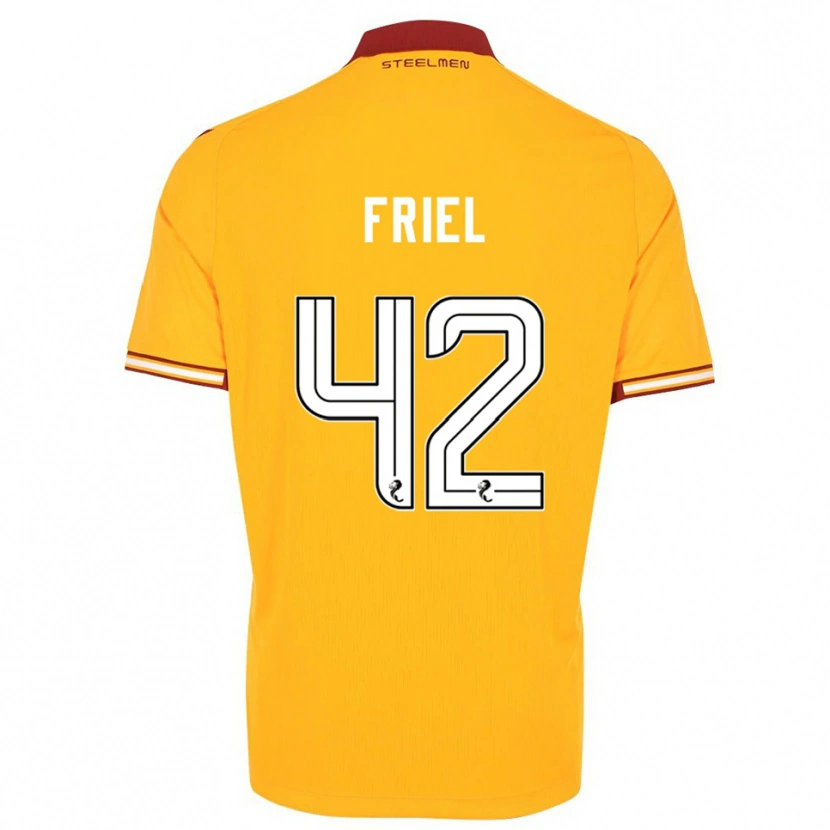 Danxen Criança Camisola Jon-Joe Friel #42 Amarelo Vinho Principal 2025/26 Camisa Brasil