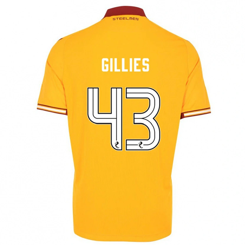 Danxen Criança Camisola Jay Gillies #43 Amarelo Vinho Principal 2025/26 Camisa Brasil