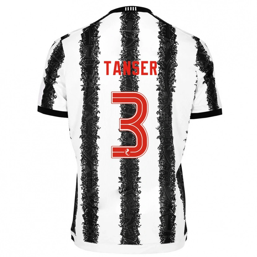 Danxen Criança Camisola Scott Tanser #3 Branco Preto Principal 2025/26 Camisa Brasil