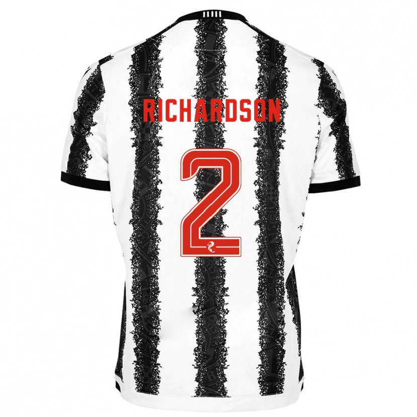 Danxen Criança Camisola Jayden Richardson #2 Branco Preto Principal 2025/26 Camisa Brasil