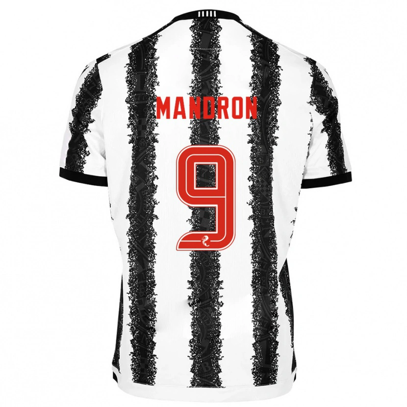 Danxen Criança Camisola Mikael Mandron #9 Branco Preto Principal 2025/26 Camisa Brasil