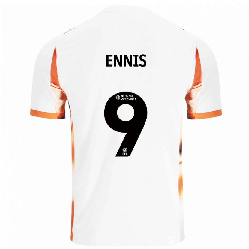Danxen Criança Camisola Niall Ennis #9 Branco Laranja Preto Alternativa 2025/26 Camisa Brasil