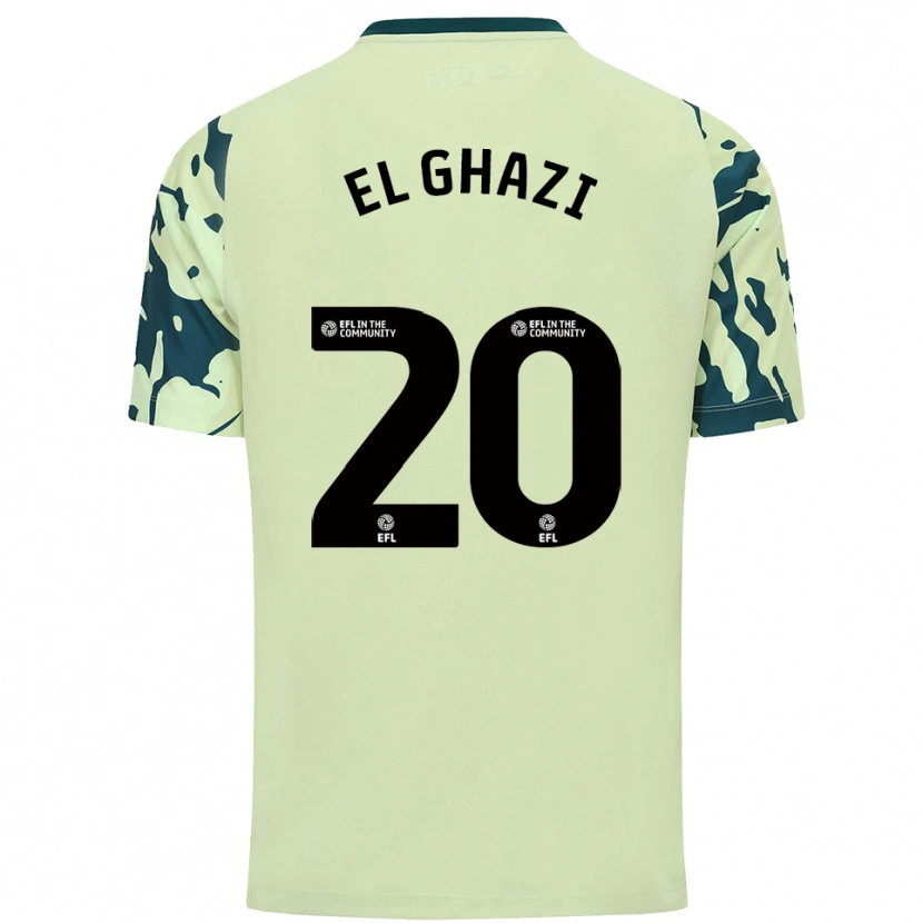 Danxen Criança Camisola Anwar El Ghazi #20 Verde Escuro Alternativa 2025/26 Camisa Brasil
