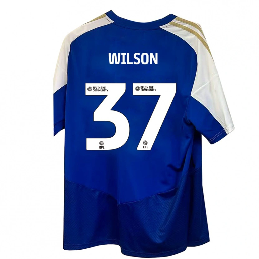 Danxen Criança Camisola Kieran Wilson #37 Azul Branco Dourado Alternativa 2025/26 Camisa Brasil