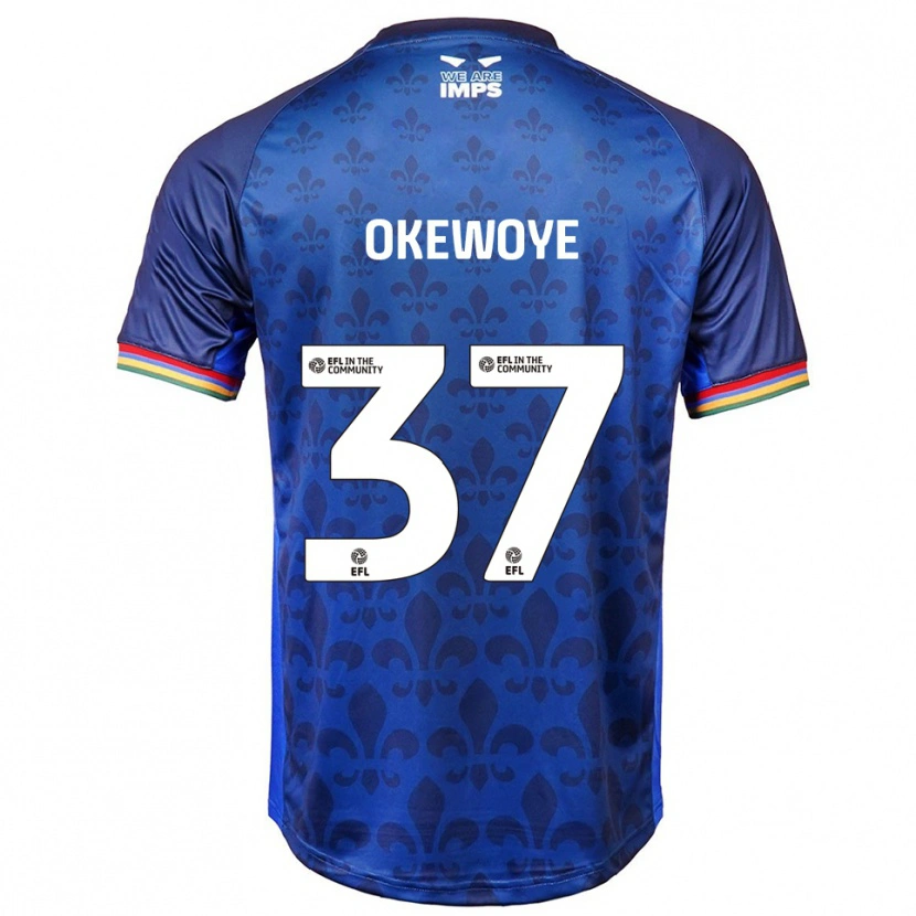 Danxen Criança Camisola Gbolahan Okewoye #37 Azul Marinho Alternativa 2025/26 Camisa Brasil